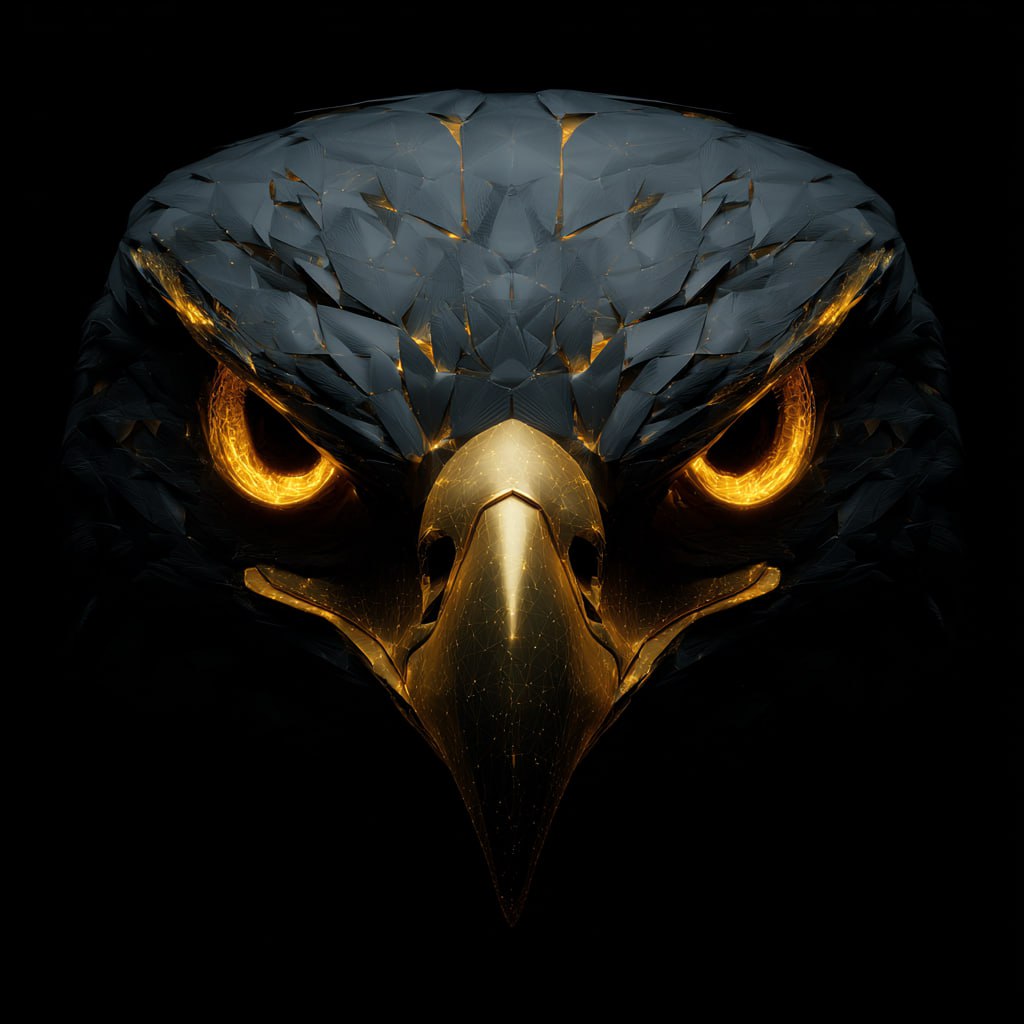 Beast — front-facing gold eagle with glowing amber eyes